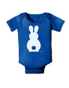 Cute Bunny Silhouette with Tail Baby Bodysuit Dark by TooLoud-Baby Romper-TooLoud-Royal-Blue-06-Months-Davson Sales