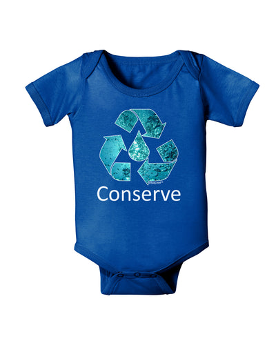 Water Conservation Text Baby Bodysuit Dark by TooLoud-Baby Romper-TooLoud-Royal-Blue-06-Months-Davson Sales