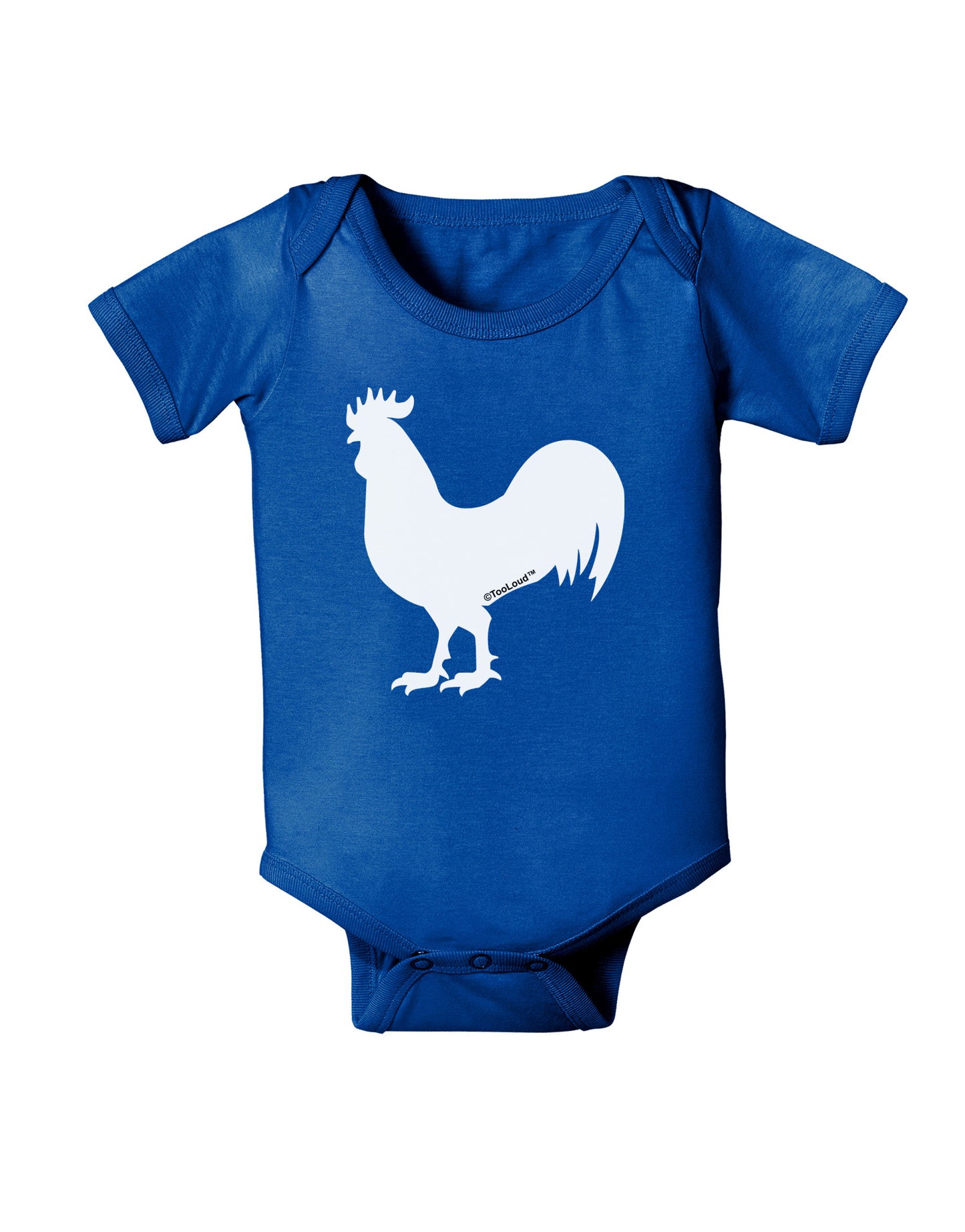 Rooster Silhouette Design Baby Bodysuit Dark-Baby Romper-TooLoud-Royal-Blue-06-Months-Davson Sales