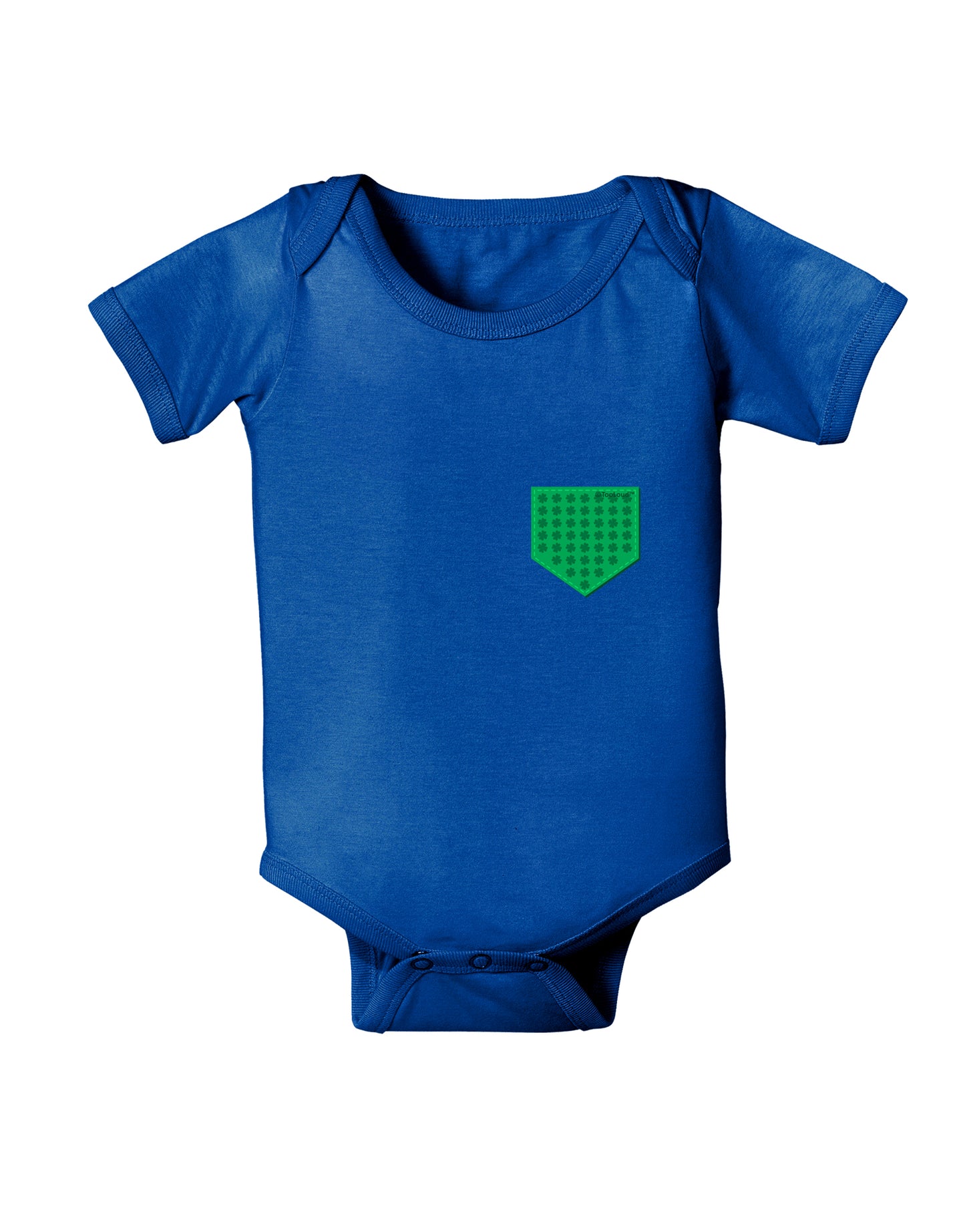 Faux Pocket Shamrock Pattern Baby Bodysuit Dark by TooLoud-Baby Romper-TooLoud-Royal-Blue-06-Months-Davson Sales