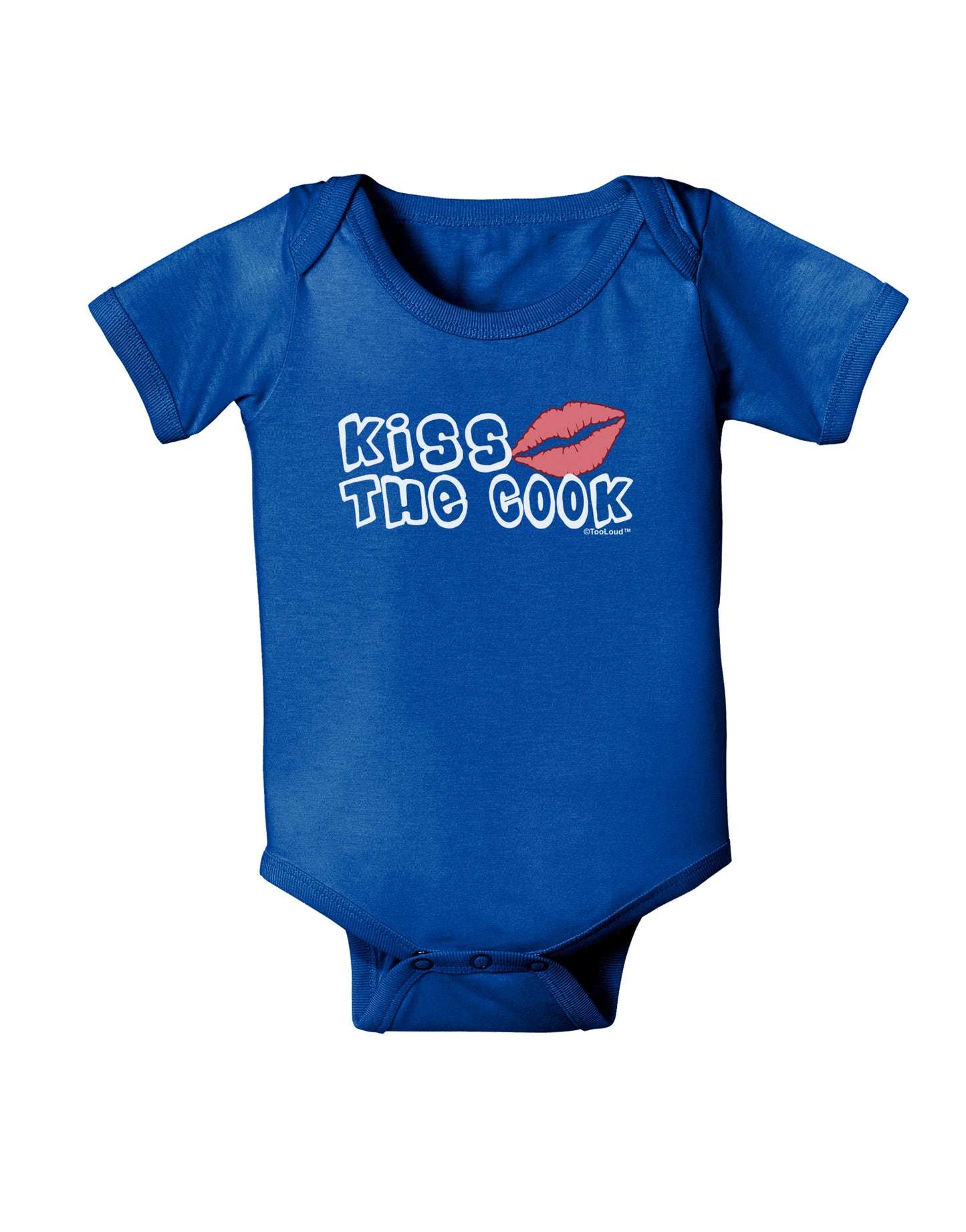 Kiss the Cook With Lips Baby Bodysuit Dark by TooLoud-Baby Romper-TooLoud-Royal-Blue-06-Months-Davson Sales