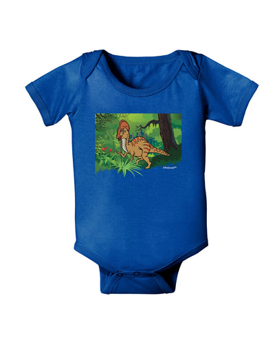 Parasaurolophus Walkeri - Without Name Baby Bodysuit Dark-Baby Romper-TooLoud-Royal-Blue-06-Months-Davson Sales