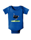 Ostrich Watercolor Baby Bodysuit Dark-Baby Romper-TooLoud-Royal-Blue-06-Months-Davson Sales