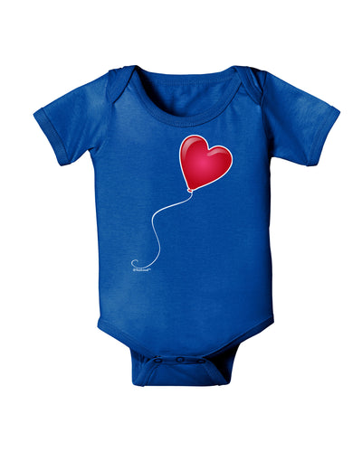 Cute Red Heart Balloon Baby Bodysuit Dark-Baby Romper-TooLoud-Royal-Blue-06-Months-Davson Sales