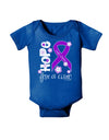 Hope for a Cure - Purple Ribbon Crohn’s Disease - Flowers Baby Bodysuit Dark-Baby Romper-TooLoud-Royal-Blue-06-Months-Davson Sales