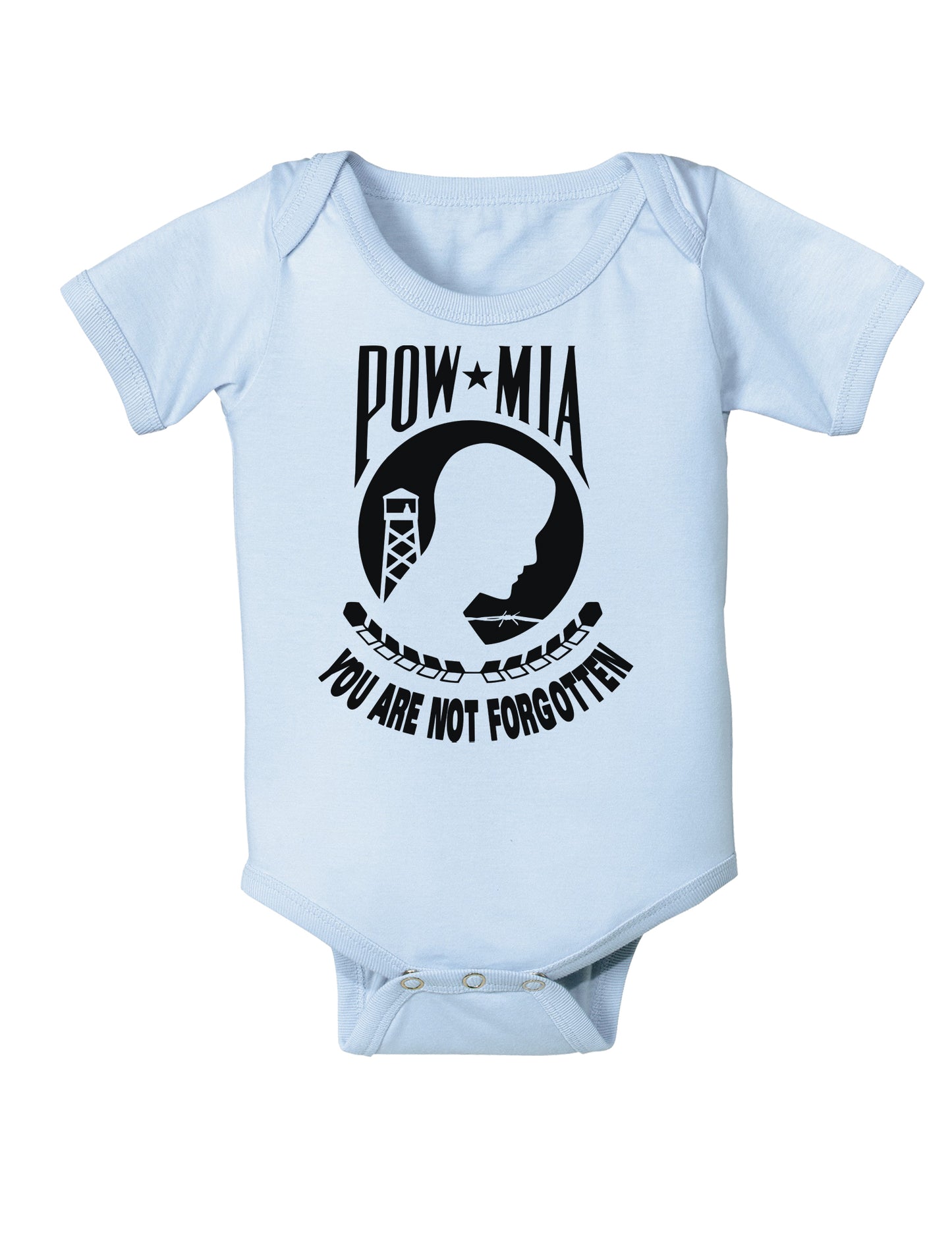POW MIA Not Forgotten Baby Bodysuit One Piece-Baby Romper-TooLoud-Light-Blue-06-Months-Davson Sales