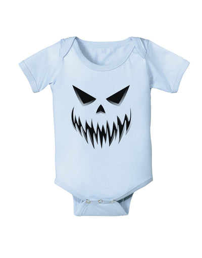 Scary Evil Jack O' Lantern Pumpkin Face Baby Bodysuit One Piece-Baby Romper-TooLoud-Light-Blue-06-Months-Davson Sales