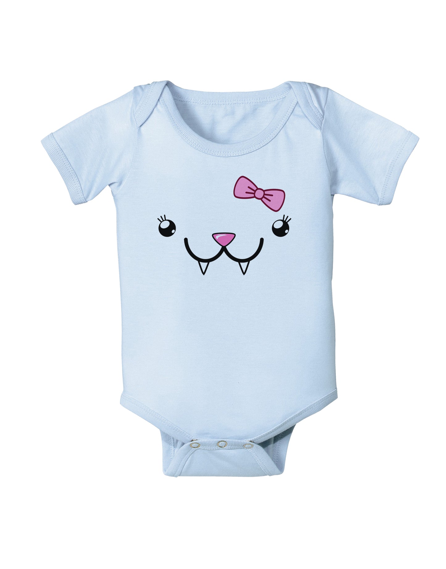 Kyu-T Face - Fangie Cute Girl Vampire Bat Infant Onesie-TooLoud-Light-Blue-06-Months-Davson Sales
