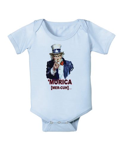 Uncle Sam Merica Baby Bodysuit One Piece-Baby Romper-TooLoud-Light-Blue-06-Months-Davson Sales