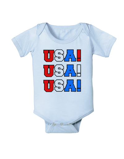 USA! USA! USA! Baby Bodysuit One Piece-Baby Romper-TooLoud-Light-Blue-06-Months-Davson Sales