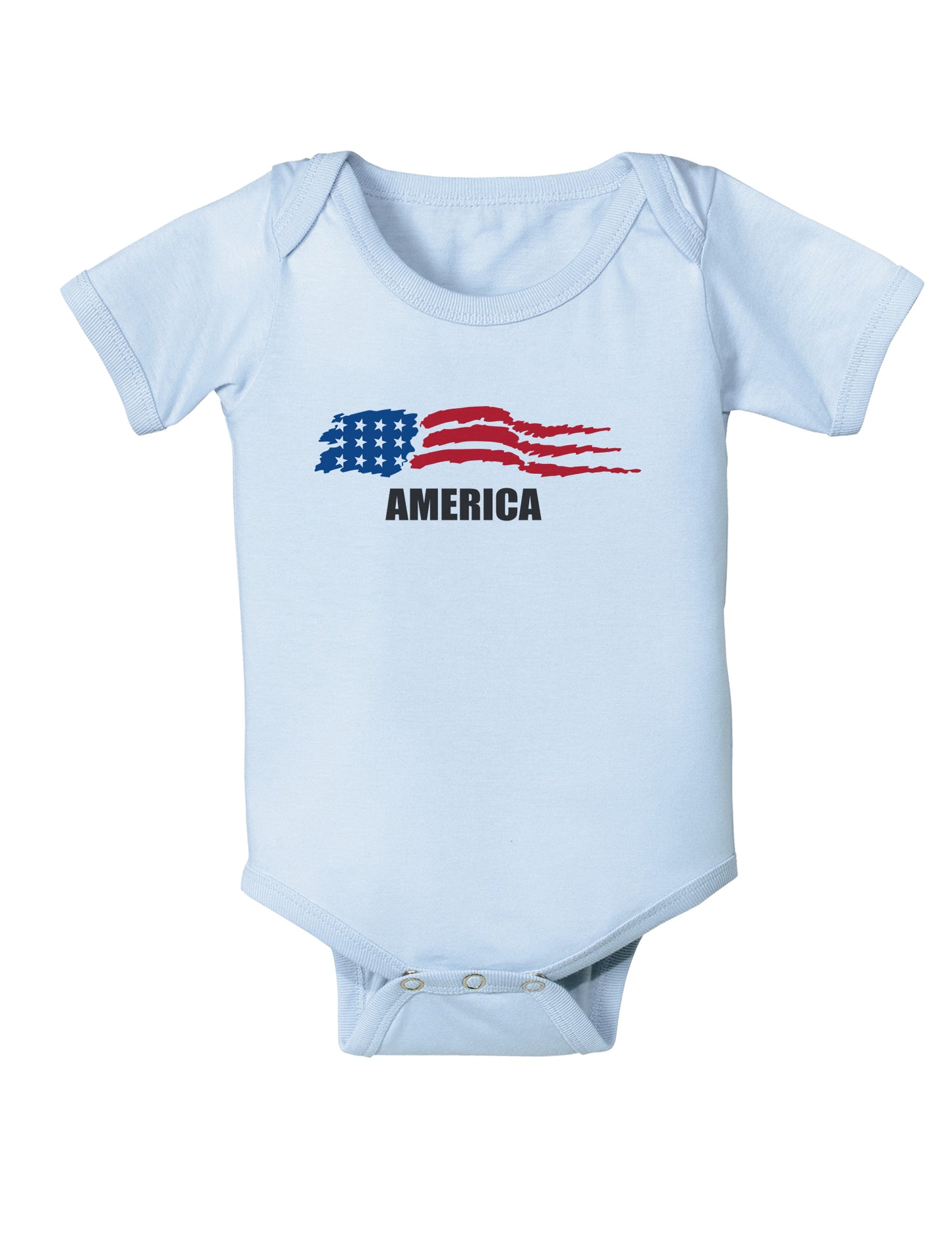 America Flag Baby Bodysuit One Piece-Baby Romper-TooLoud-Light-Blue-06-Months-Davson Sales
