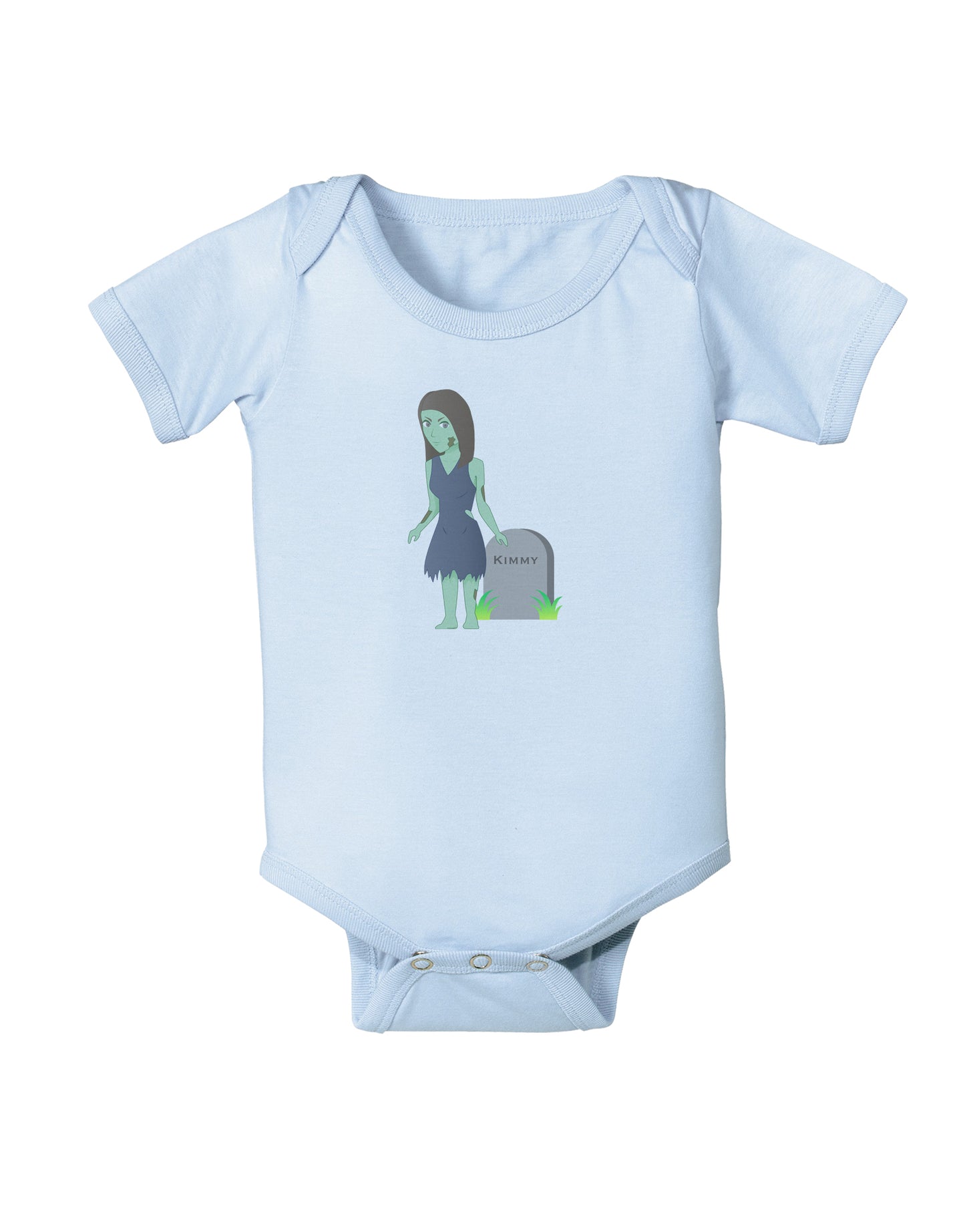 Kimmy the Zombie Girl Baby Bodysuit One Piece-Baby Romper-TooLoud-Light-Blue-06-Months-Davson Sales