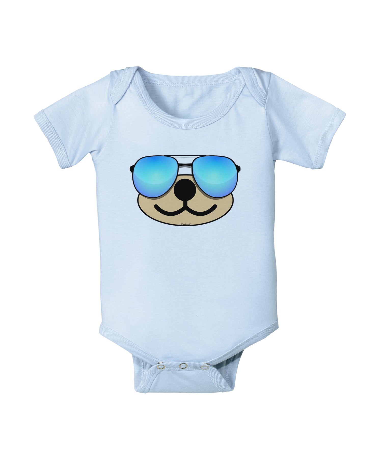 Kyu-T Face - Beartholomew Cool Sunglasses Infant Onesie-TooLoud-Light-Blue-06-Months-Davson Sales