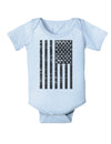 Vintage Black and White USA Flag Baby Bodysuit One Piece-Baby Romper-TooLoud-Light-Blue-06-Months-Davson Sales