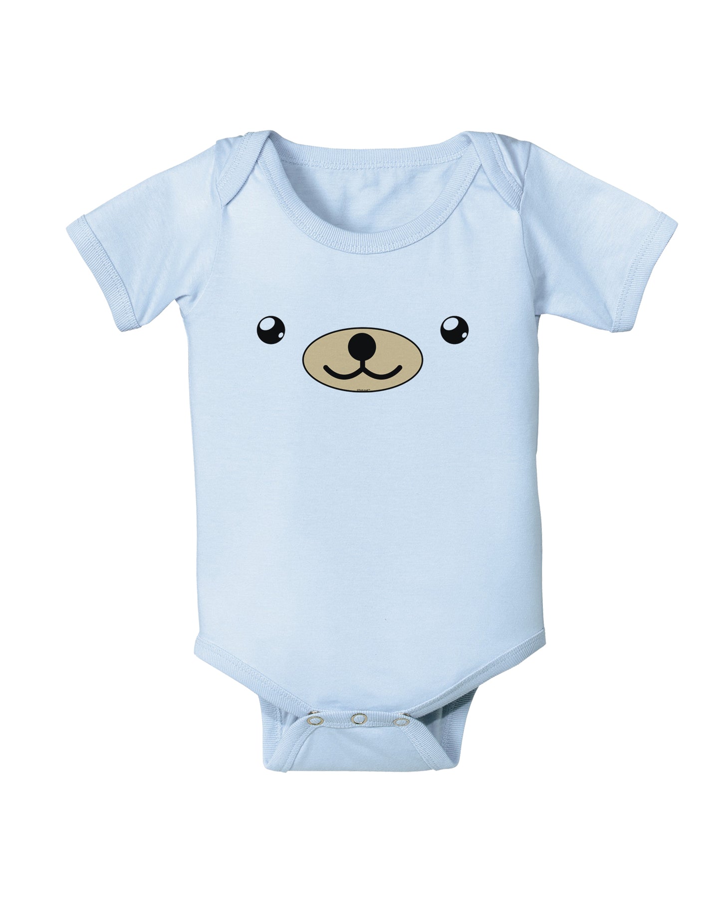 Kyu-T Face - Beartholomew the Teddy Bear Baby Bodysuit One Piece-Baby Romper-TooLoud-Light-Blue-06-Months-Davson Sales
