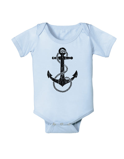 Distressed Nautical Sailor Rope Anchor Infant Onesie-TooLoud-Light-Blue-06-Months-Davson Sales