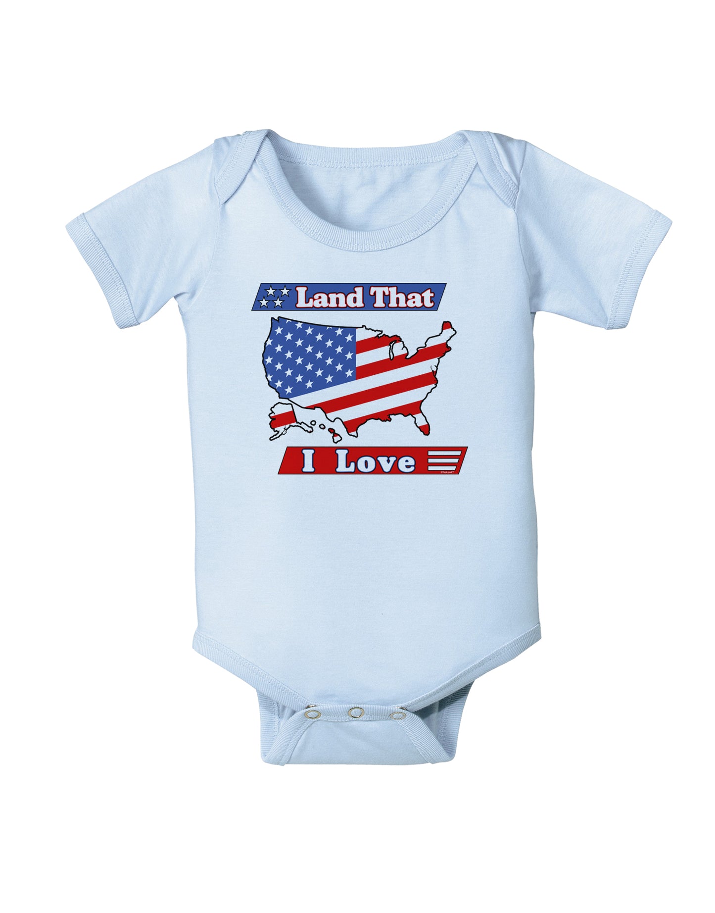 Land That I Love USA Baby Bodysuit One Piece-Baby Romper-TooLoud-Light-Blue-06-Months-Davson Sales