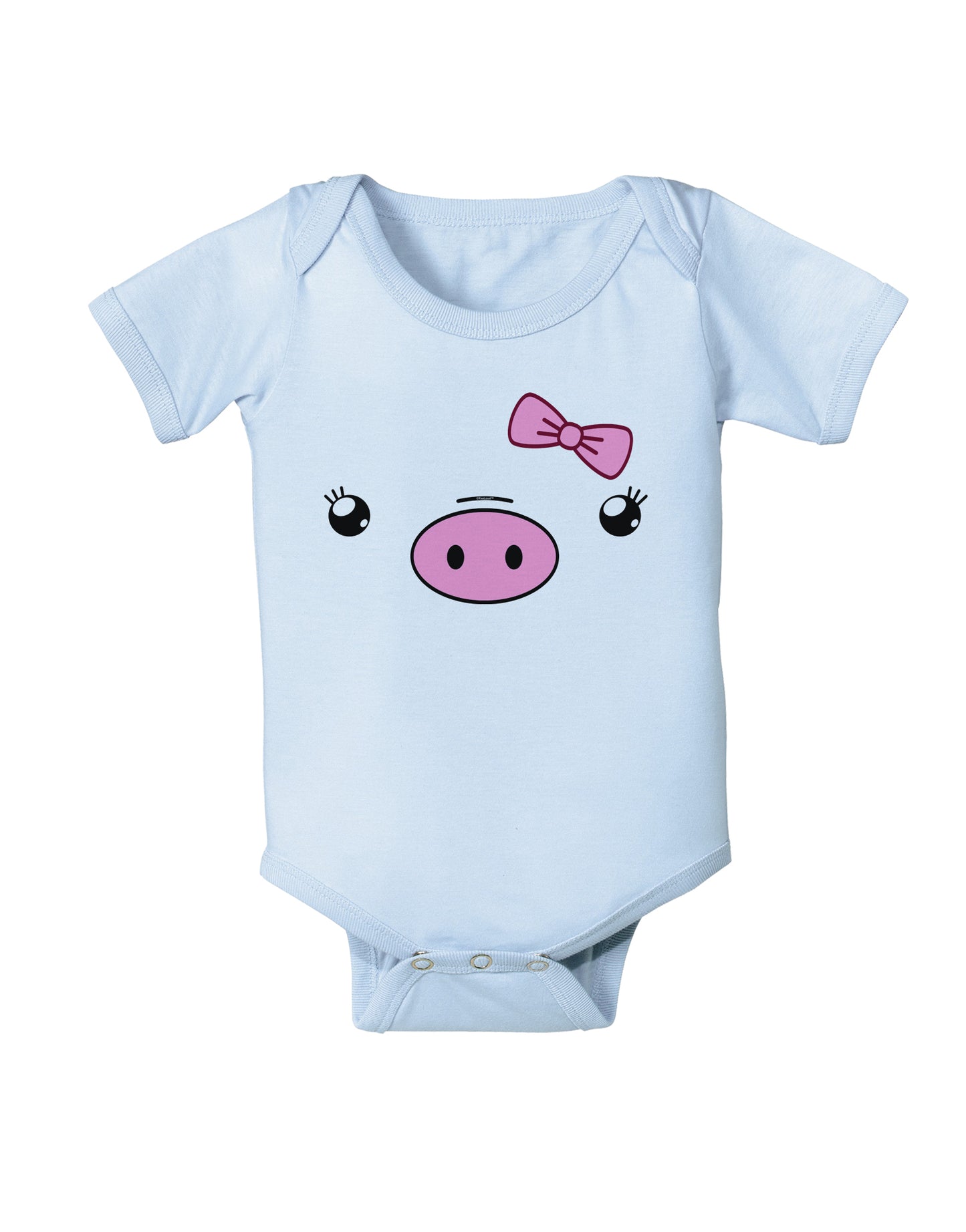 Kyu-T Face - Oinkette Cute Girl Piglet Infant Onesie-TooLoud-Light-Blue-06-Months-Davson Sales