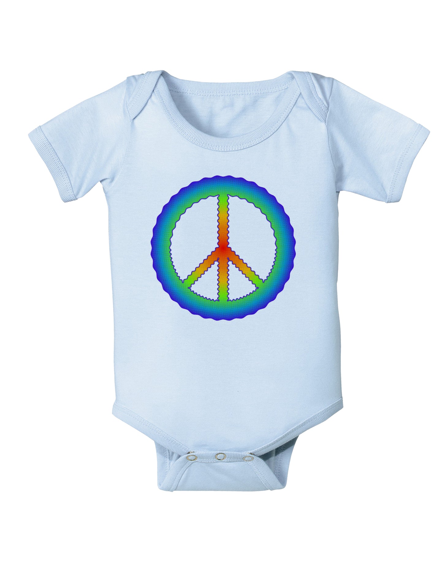 Halftone Peace Baby Bodysuit One Piece-Baby Romper-TooLoud-Light-Blue-06-Months-Davson Sales