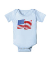 Patriotic Waving USA American Flag Infant Onesie-TooLoud-Light-Blue-06-Months-Davson Sales