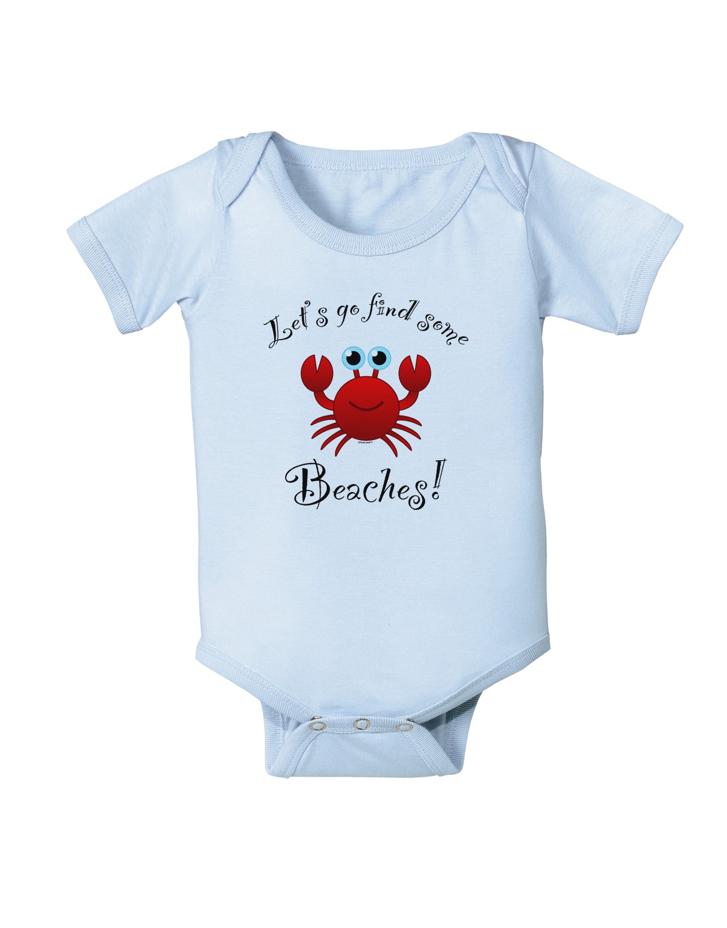 Lets Go Find Some Beaches Baby Bodysuit One Piece-Baby Romper-TooLoud-Light-Blue-06-Months-Davson Sales