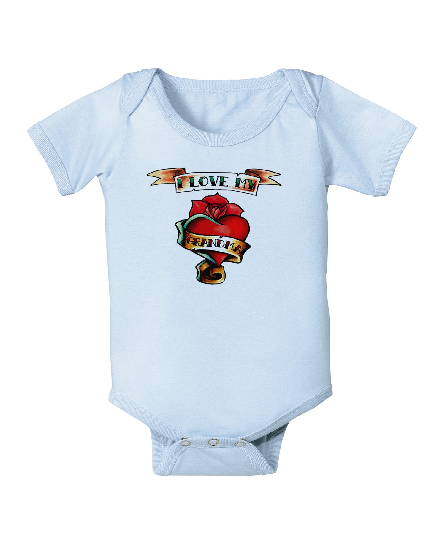 Tattoo Heart I Love My Grandma Infant Onesie-TooLoud-Light-Blue-06-Months-Davson Sales