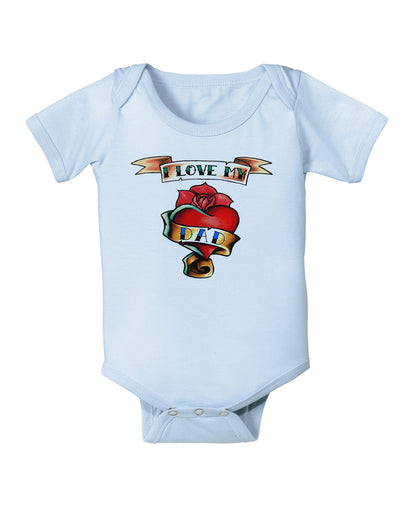 Tattoo Heart I Love My Dad Baby Bodysuit One Piece-Baby Romper-TooLoud-Light-Blue-06-Months-Davson Sales