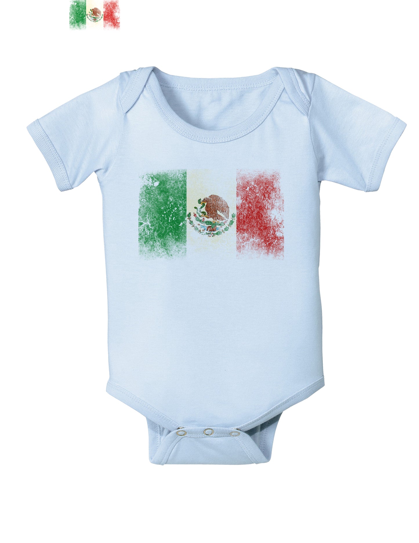 Distressed Mexican Flag Infant Onesie-TooLoud-Light-Blue-06-Months-Davson Sales