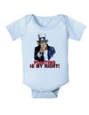 Uncle Sam Pointing is my Right Baby Bodysuit One Piece-Baby Romper-TooLoud-Light-Blue-06-Months-Davson Sales