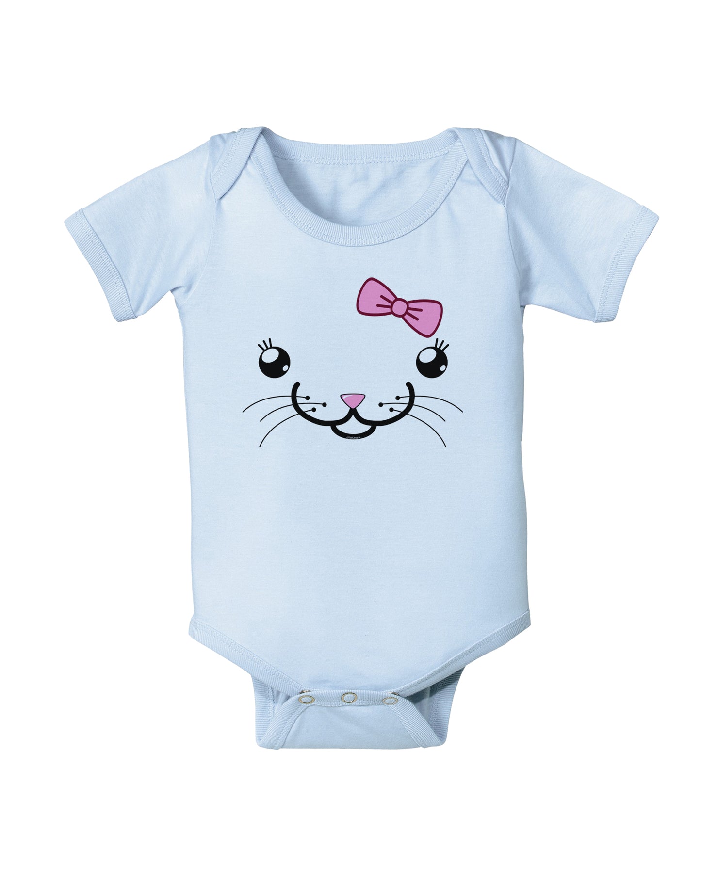 Kyu-T Face - Kattia Cute Girl Cat Baby Bodysuit One Piece-Baby Romper-TooLoud-Light-Blue-06-Months-Davson Sales