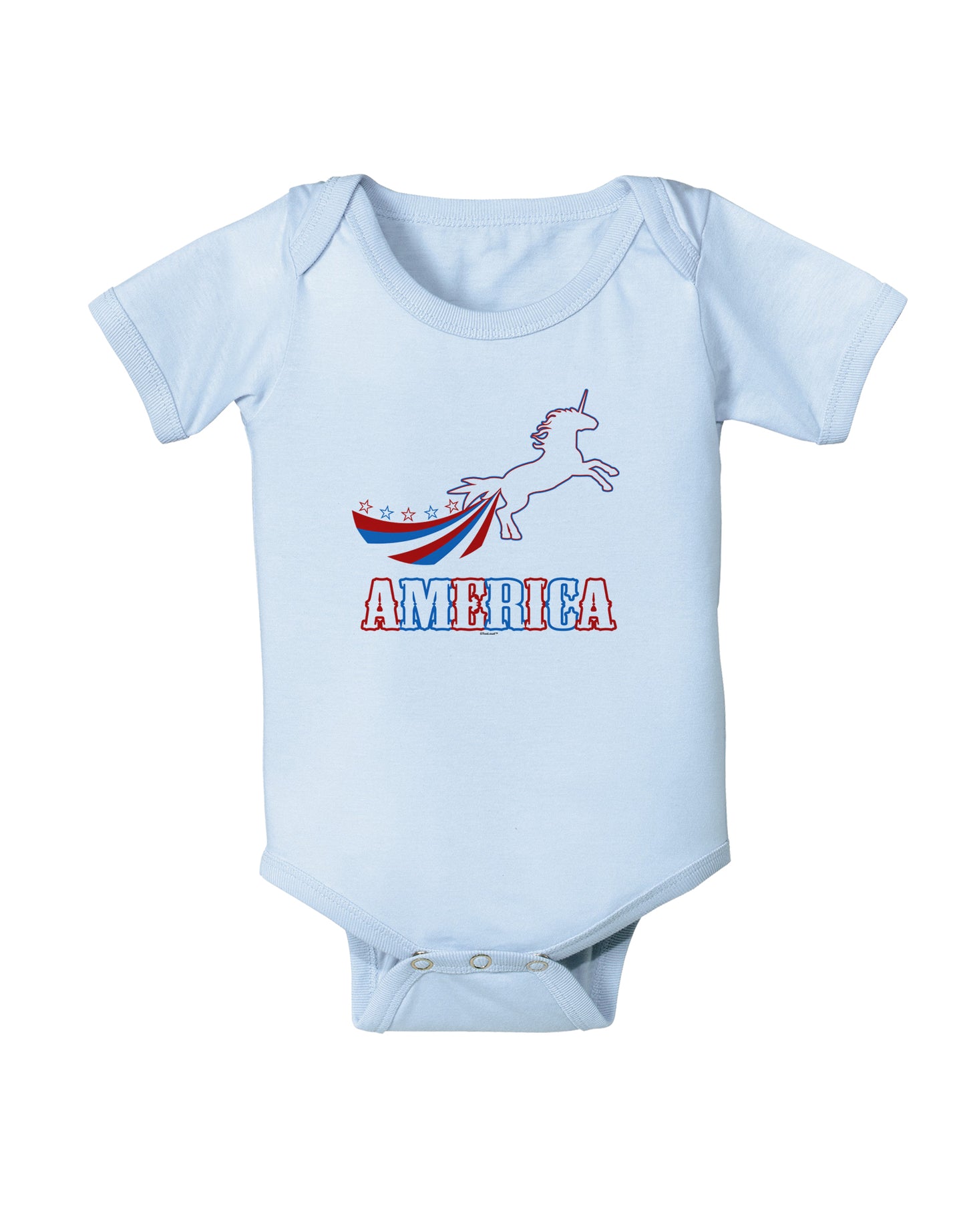 America Unicorn Baby Bodysuit One Piece-Baby Romper-TooLoud-Light-Blue-06-Months-Davson Sales