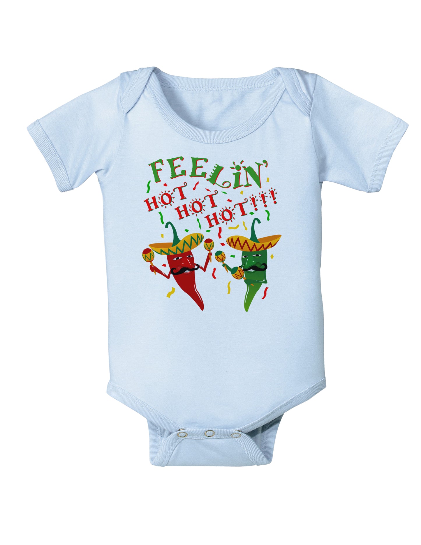 Feelin Hot Hot Hot Chili Peppers Infant Onesie-TooLoud-Light-Blue-06-Months-Davson Sales
