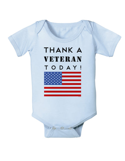 Thank a Veteran Today Baby Bodysuit One Piece-Baby Romper-TooLoud-Light-Blue-06-Months-Davson Sales