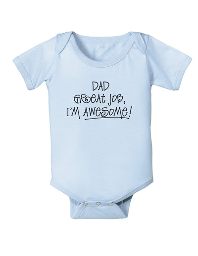 Dad Great Job I'm Awesome Baby Bodysuit One Piece-Baby Romper-TooLoud-Light-Blue-06-Months-Davson Sales