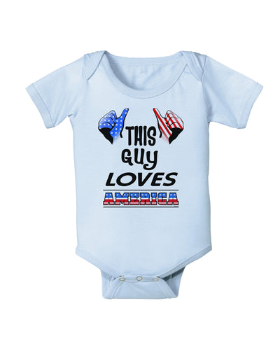 This Guy Loves America Baby Bodysuit One Piece-Baby Romper-TooLoud-Light-Blue-06-Months-Davson Sales