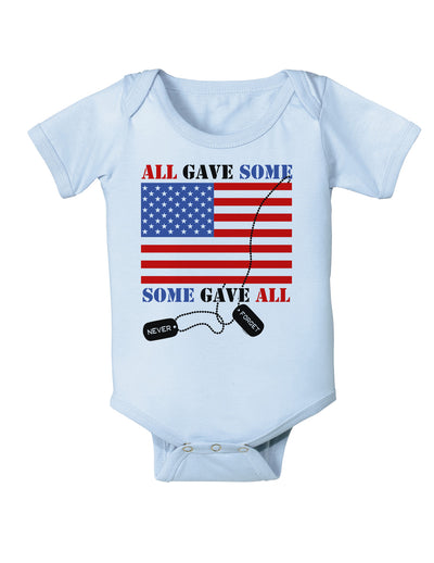 All Gave Some Some Gave All Baby Bodysuit One Piece-Baby Romper-TooLoud-Light-Blue-06-Months-Davson Sales