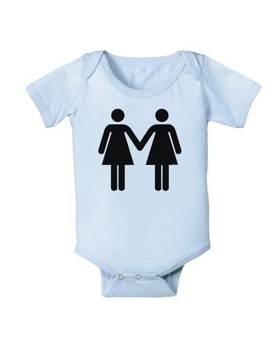 Lesbian Women Holding Hands LGBT Baby Bodysuit One Piece-Baby Romper-TooLoud-Light-Blue-06-Months-Davson Sales