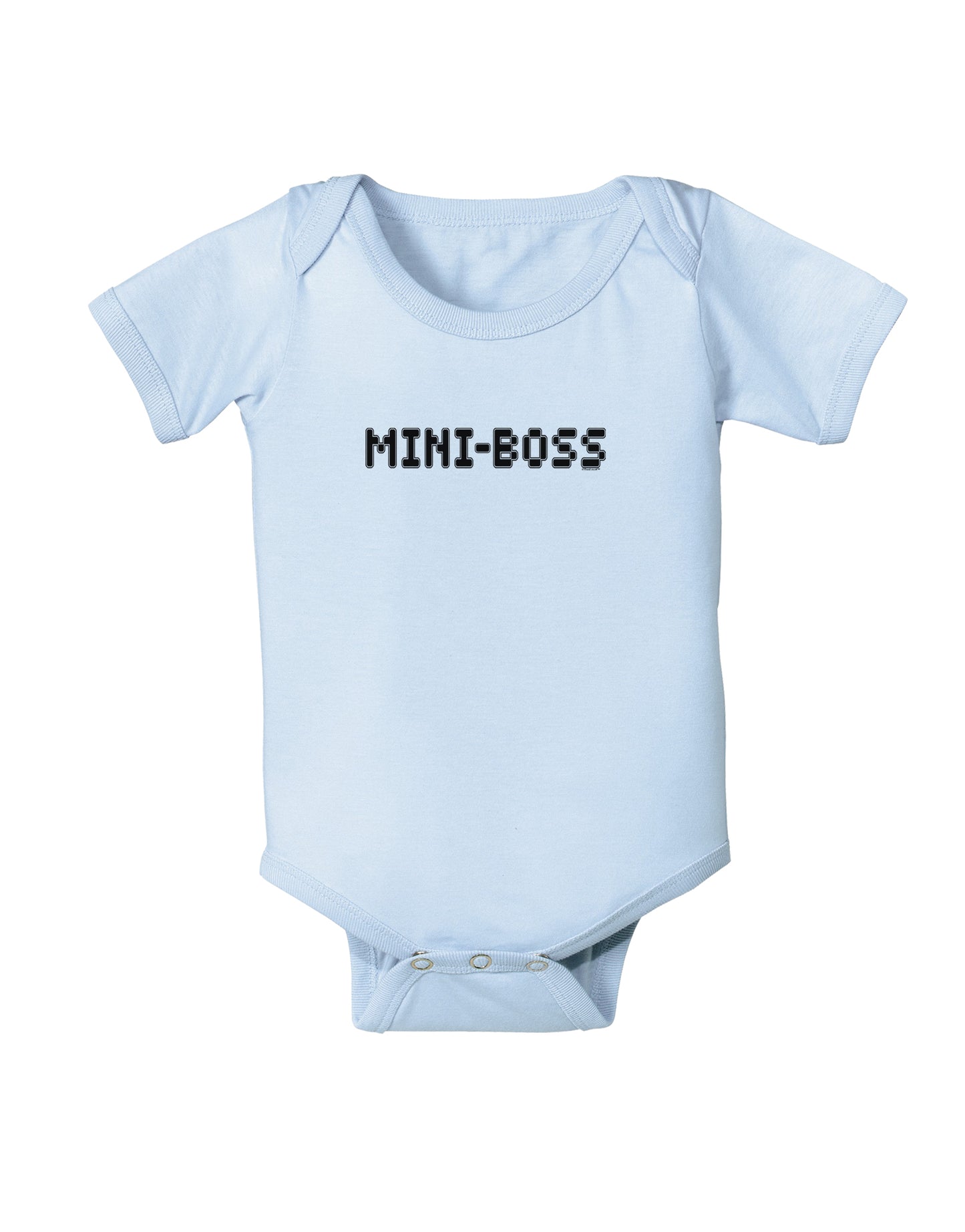 Mini-Boss Text - Boss Day Baby Bodysuit One Piece-Baby Romper-TooLoud-Light-Blue-06-Months-Davson Sales