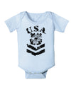 USA Military Coast Guard Stencil Logo Baby Bodysuit One Piece-Baby Romper-TooLoud-Light-Blue-06-Months-Davson Sales