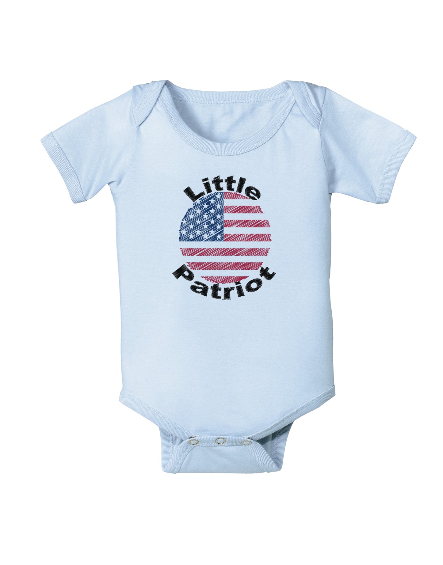 Little Patriot Scribble Baby Bodysuit One Piece-Baby Romper-TooLoud-Light-Blue-06-Months-Davson Sales
