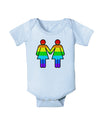 Rainbow Lesbian Women Holding Hands Baby Bodysuit One Piece-Baby Romper-TooLoud-Light-Blue-06-Months-Davson Sales