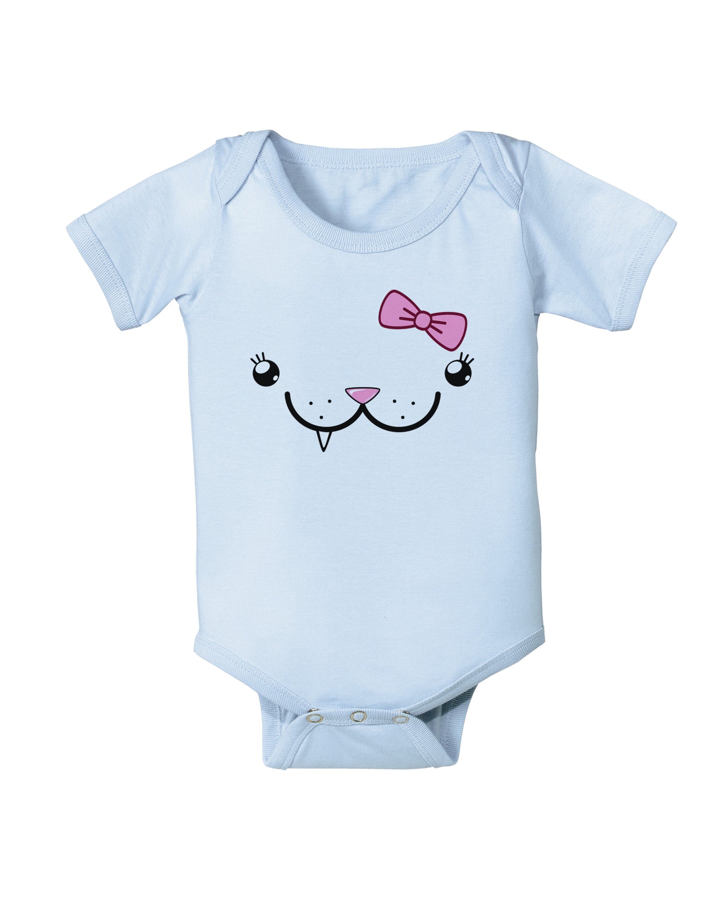Kyu-T Face - Snagglette Cute Girl Critter Infant Onesie-TooLoud-Light-Blue-06-Months-Davson Sales