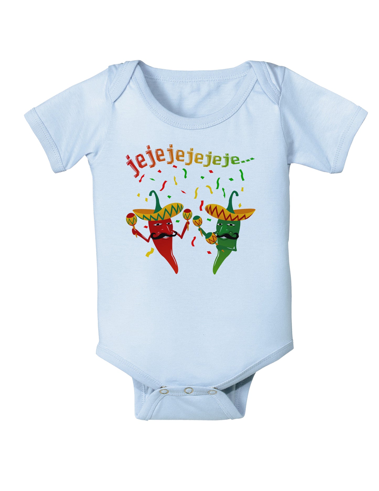 Jejeje Mexican Chili Peppers Infant Onesie-TooLoud-Light-Blue-06-Months-Davson Sales