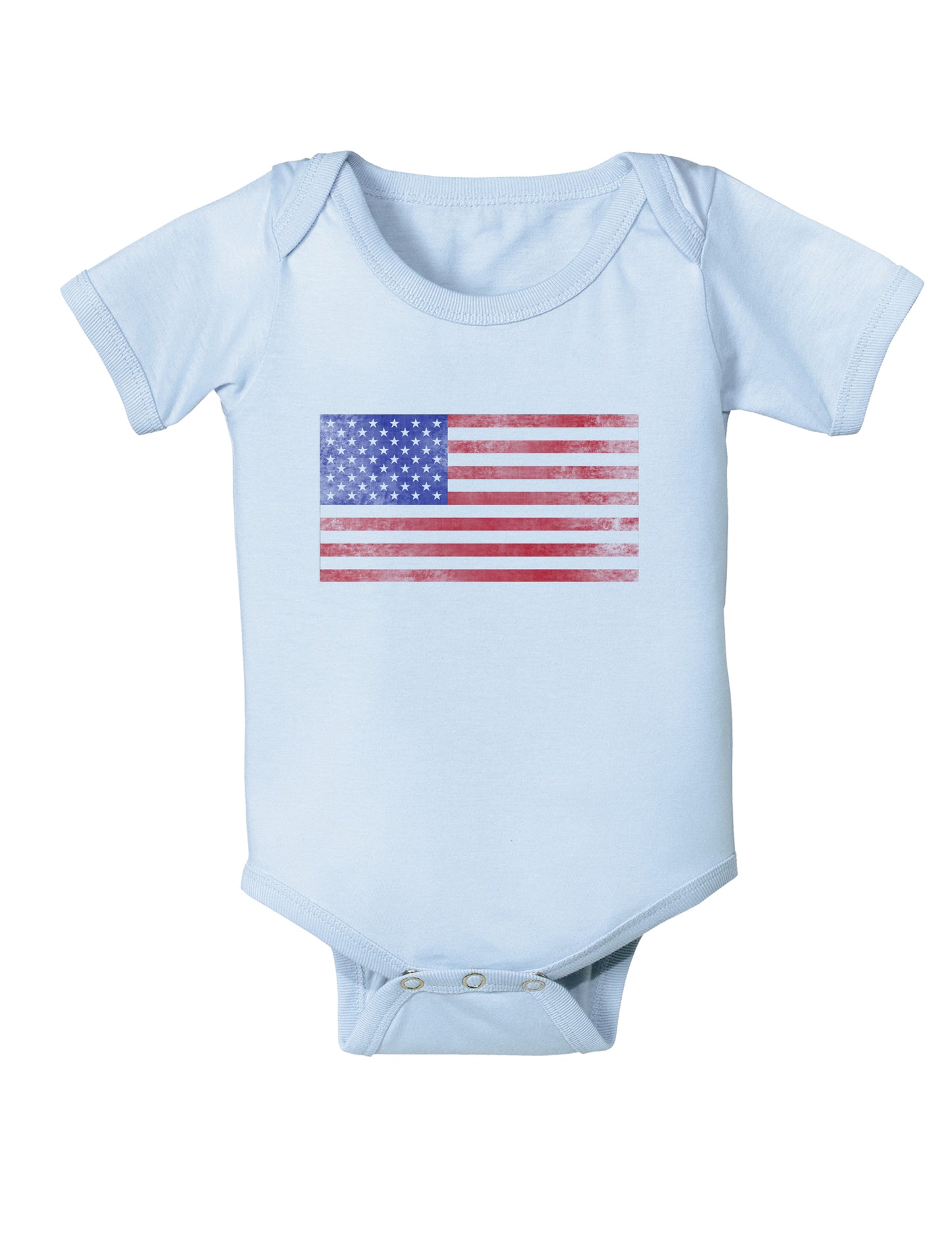 Weathered American Flag Baby Bodysuit One Piece-Baby Romper-TooLoud-Light-Blue-06-Months-Davson Sales