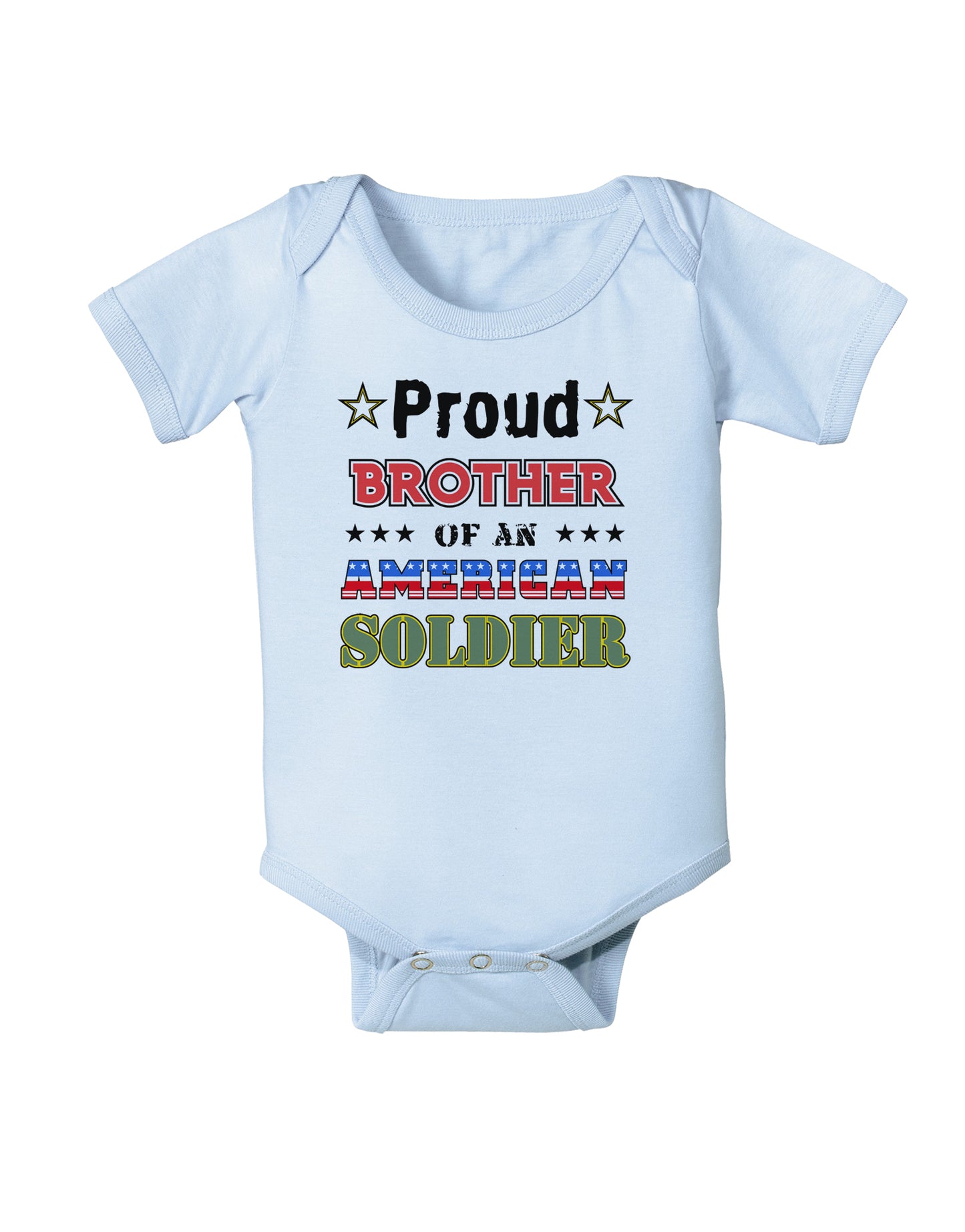 Proud Brother of an American Soldier Baby Bodysuit One Piece-Baby Romper-TooLoud-Light-Blue-06-Months-Davson Sales
