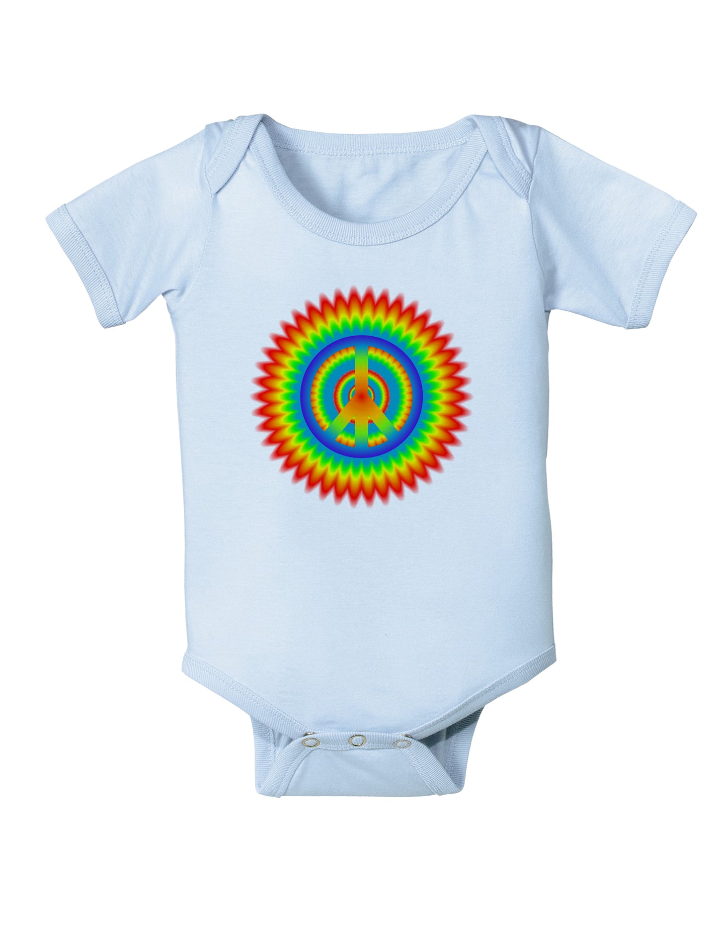 Psychedelic Peace Baby Bodysuit One Piece-Baby Romper-TooLoud-Light-Blue-06-Months-Davson Sales