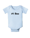 #1 Boss Text - Boss Day Baby Bodysuit One Piece-Baby Romper-TooLoud-Light-Blue-06-Months-Davson Sales