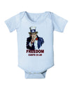 Uncle Sam Freedom Costs a Buck O Five Baby Bodysuit One Piece-Baby Romper-TooLoud-Light-Blue-06-Months-Davson Sales