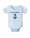 Ship First Mate Nautical Anchor Boating Baby Bodysuit One Piece-Baby Romper-TooLoud-Light-Blue-06-Months-Davson Sales