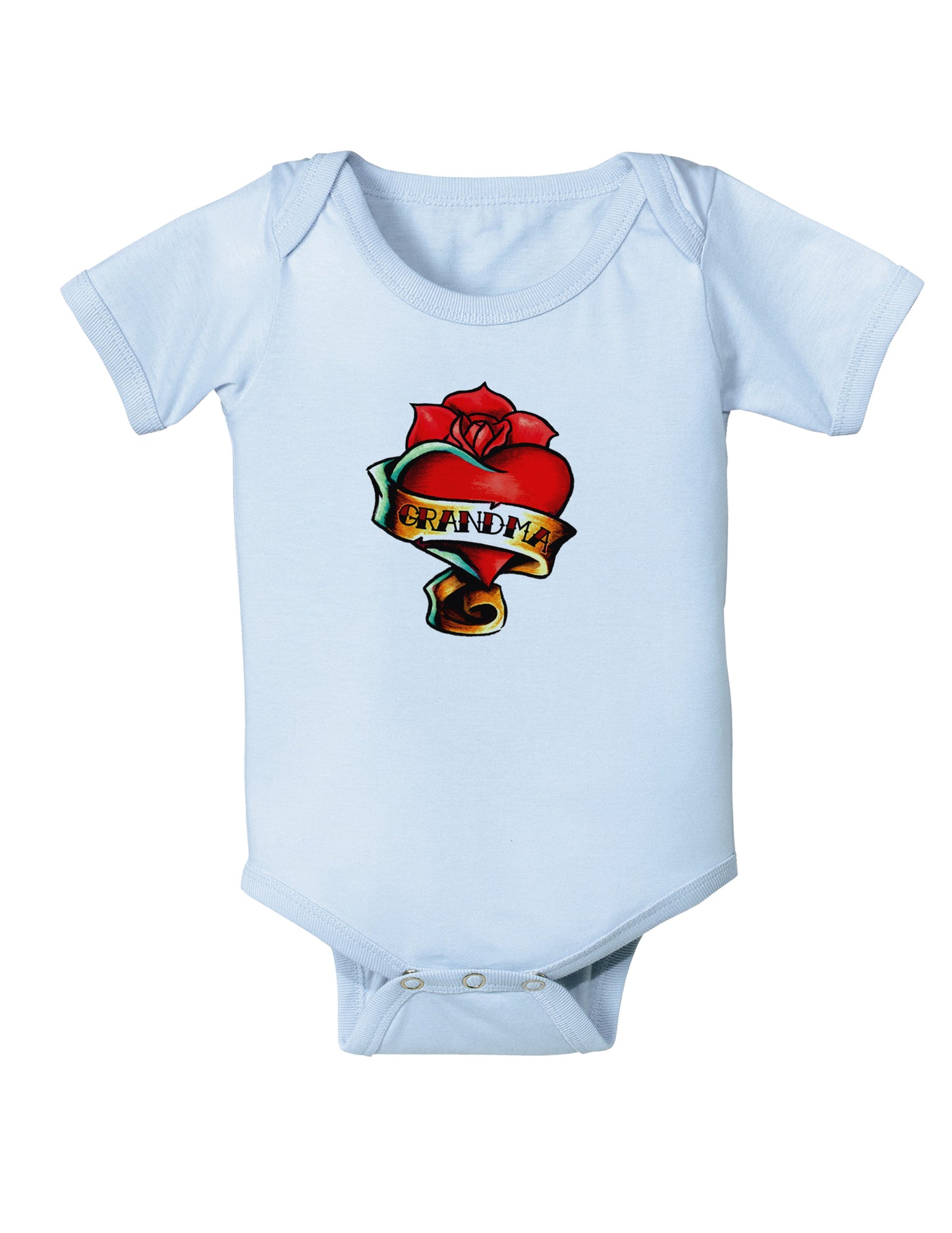 Tattoo Heart Grandma Infant Onesie-TooLoud-Light-Blue-06-Months-Davson Sales